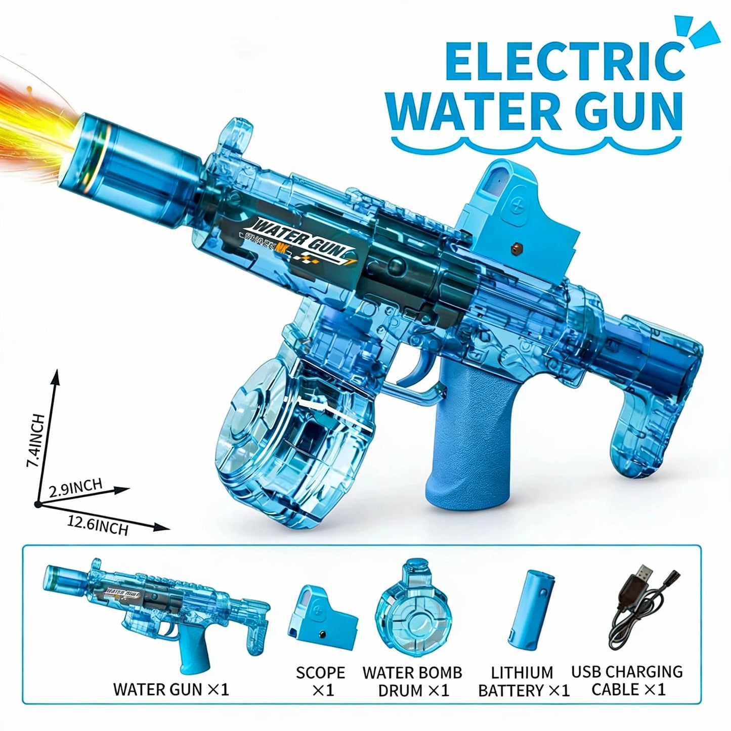 Pistola ad acqua MP5 con luci a led